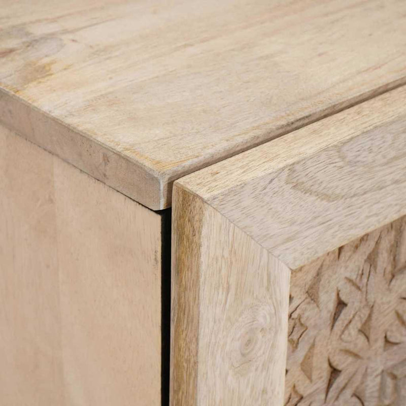 vidaXL Éjjeli asztal Bézs 40 x 33 x 46 cm tömör mangófa