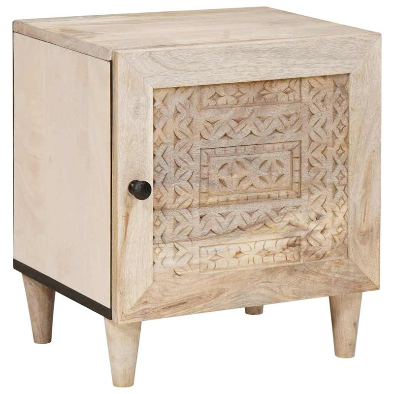 vidaXL Éjjeli asztal Bézs 40 x 33 x 46 cm tömör mangófa