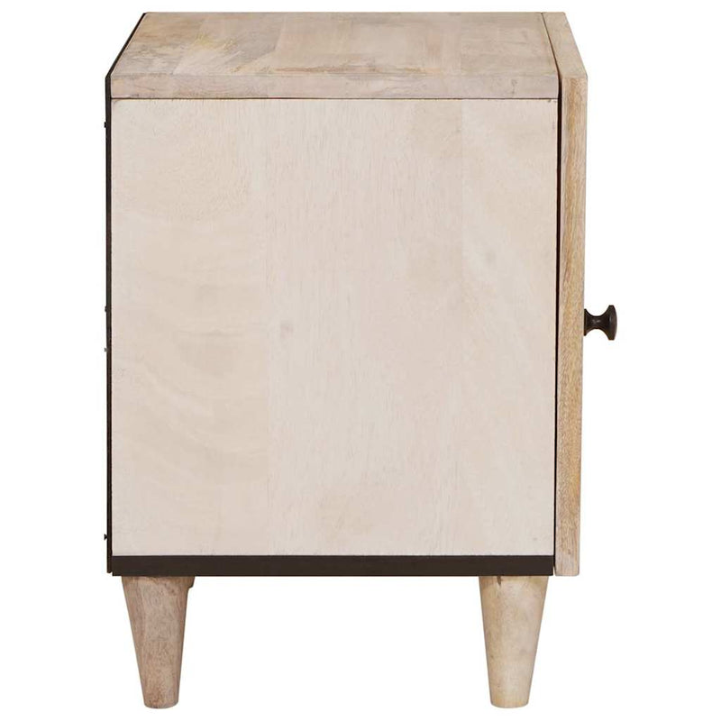 vidaXL Éjjeli asztal Bézs 40 x 33 x 46 cm tömör mangófa