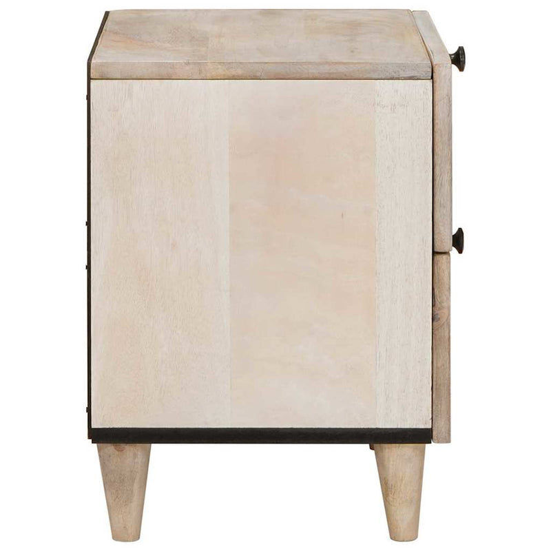 vidaXL Éjjeli asztal fiókkal Bézs 40 x 33 x 46 cm tömör mangófa