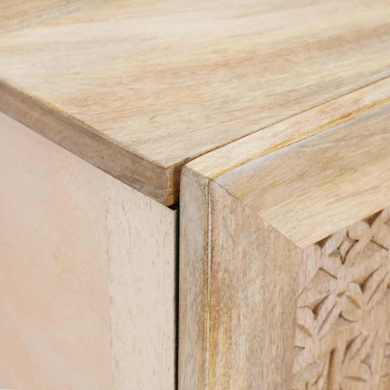 vidaXL TV szekrény polcokkal Fehér 105 x 33 x 46 cm tömör mangófa