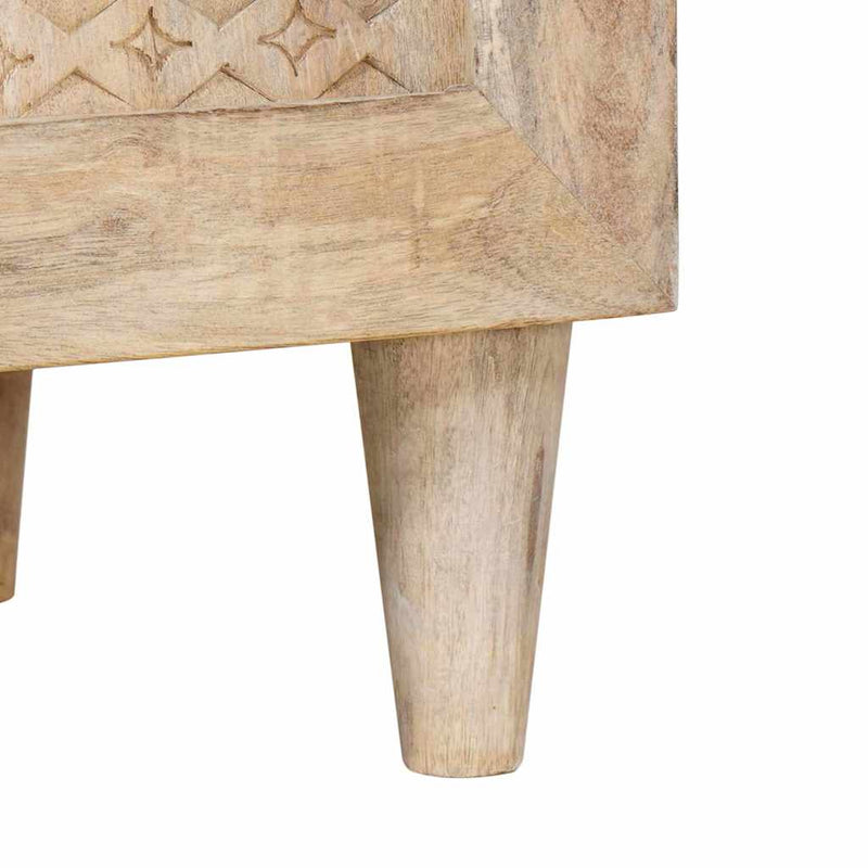 vidaXL TV szekrény polcokkal Fehér 105 x 33 x 46 cm tömör mangófa