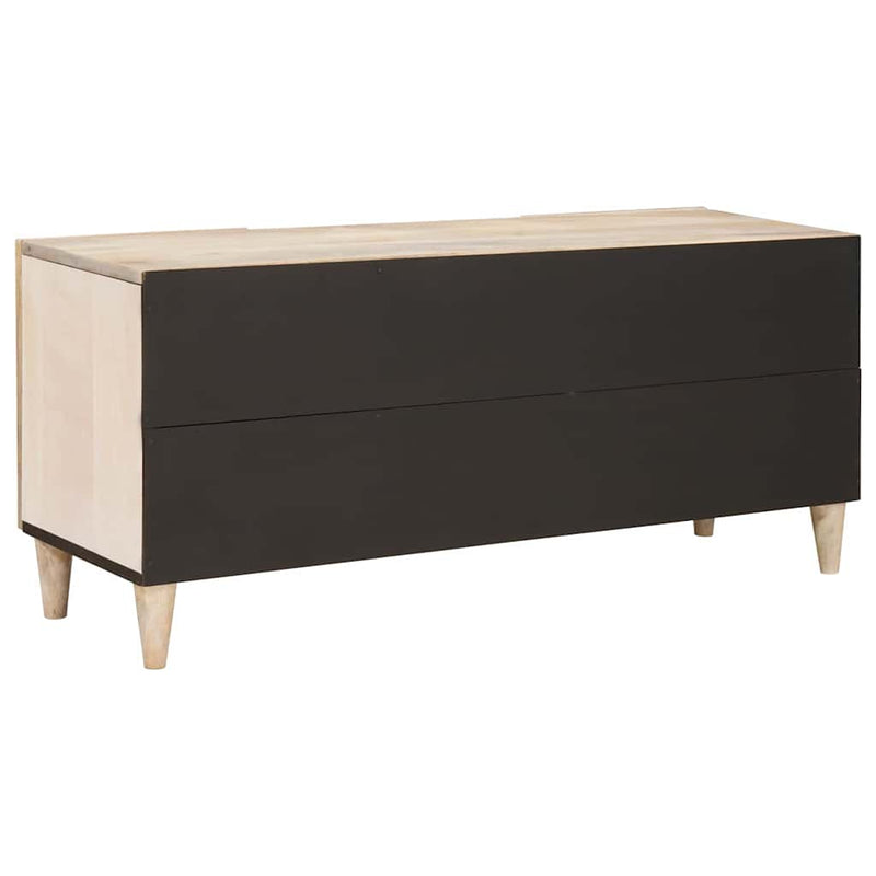vidaXL TV szekrény polcokkal Fehér 105 x 33 x 46 cm tömör mangófa