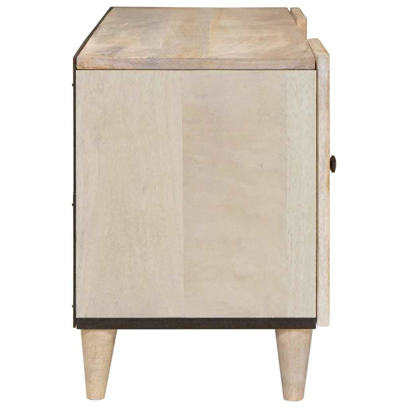 vidaXL TV szekrény polcokkal Fehér 105 x 33 x 46 cm tömör mangófa