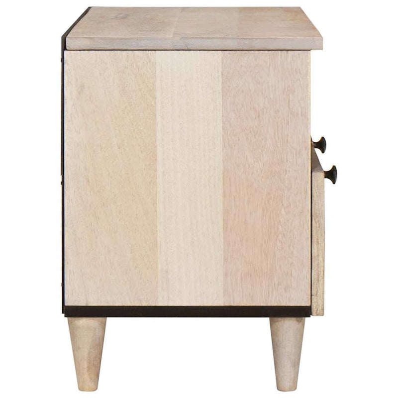 vidaXL TV szekrény fiókkal Fehér 70 x 33 x 46 cm tömör mangófa
