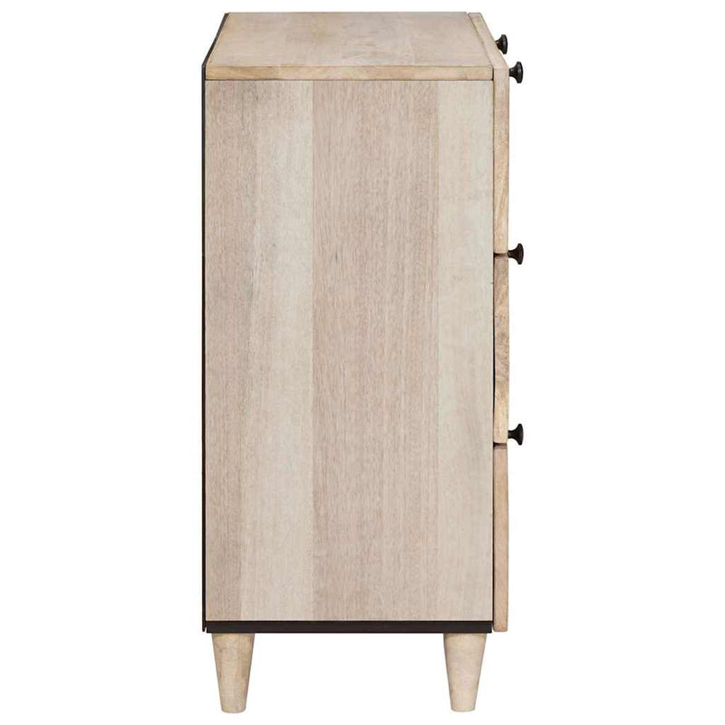 vidaXL Széf fiókkal tárolóval Fehér 60 x 33 x 75 cm tömör mangófa