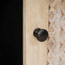 vidaXL Dohányzóasztal polcokkal Bézs 80 x 50 x 40 cm Tömör akácfa