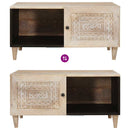 vidaXL Dohányzóasztal polcokkal Bézs 80 x 50 x 40 cm Tömör akácfa