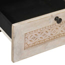 vidaXL Éjjeli asztal fiókkal Bézs 40 x 33 x 46 cm tömör mangófa