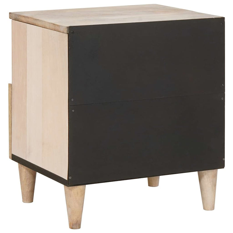 vidaXL Éjjeli asztal fiókkal Bézs 40 x 33 x 46 cm tömör mangófa