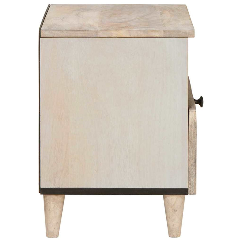vidaXL Éjjeli asztal fiókkal Bézs 40 x 33 x 46 cm tömör mangófa