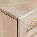 vidaXL Éjjeli asztal fiókkal Bézs 50 x 33 x 60 cm tömör mangófa