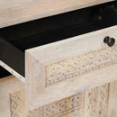 vidaXL Éjjeli asztal fiókkal Bézs 50 x 33 x 60 cm tömör mangófa