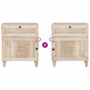 vidaXL Éjjeli asztal fiókkal Bézs 50 x 33 x 60 cm tömör mangófa