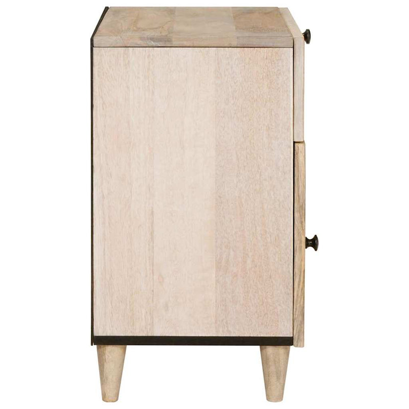 vidaXL Éjjeli asztal fiókkal Bézs 50 x 33 x 60 cm tömör mangófa
