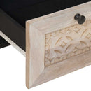 vidaXL Éjjeli asztal fiókkal Bézs 50 x 33 x 60 cm tömör mangófa