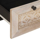 vidaXL Éjjeli asztal fiókkal Bézs 50 x 33 x 60 cm tömör mangófa