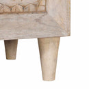 vidaXL Éjjeli asztal fiókkal Bézs 50 x 33 x 60 cm tömör mangófa