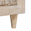 vidaXL Dohányzóasztal polcokkal Bézs 100 x 54 x 40 cm Tömör akácfa