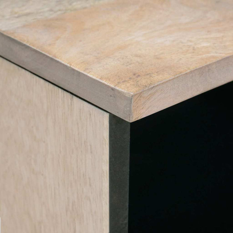 vidaXL Dohányzóasztal fiókkal Fehér 80 x 54 x 40 cm tömör mangófa