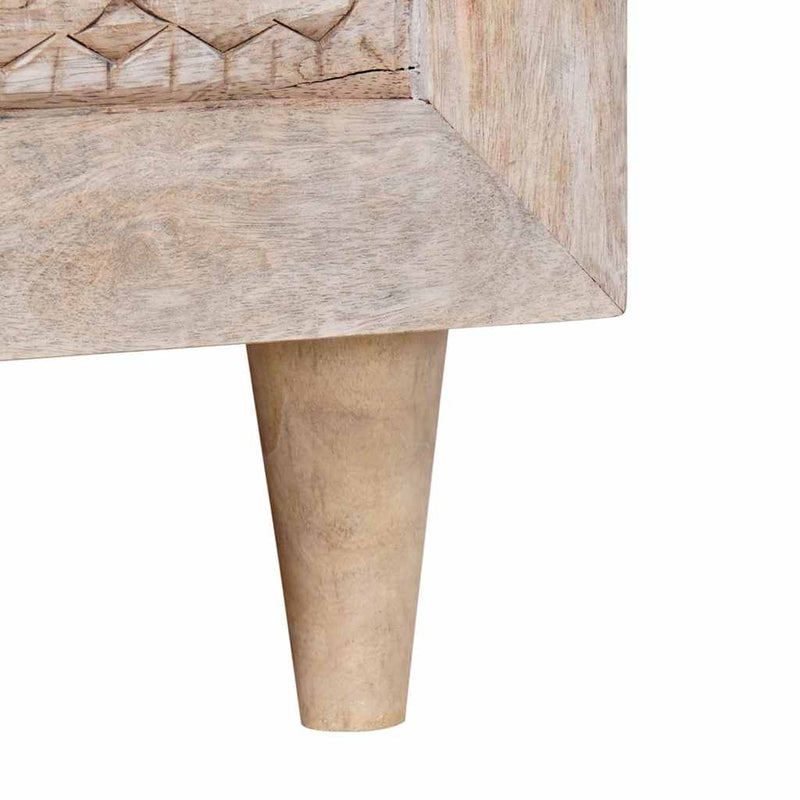 vidaXL Dohányzóasztal fiókkal Fehér 80 x 54 x 40 cm tömör mangófa
