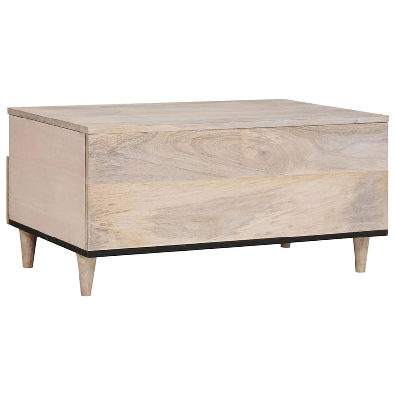 vidaXL Dohányzóasztal fiókkal Fehér 80 x 54 x 40 cm tömör mangófa