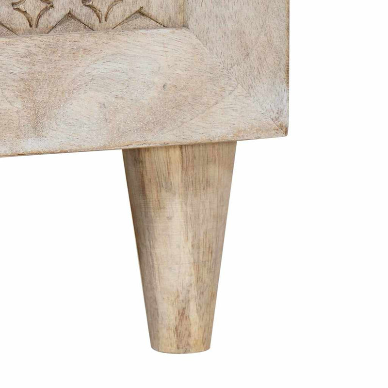 vidaXL TV szekrény fiókkal Fehér 105 x 33 x 46 cm tömör mangófa