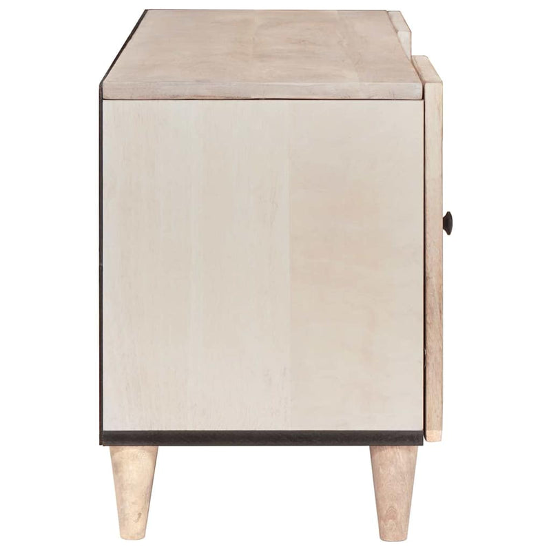 vidaXL TV szekrény fiókkal Fehér 105 x 33 x 46 cm tömör mangófa