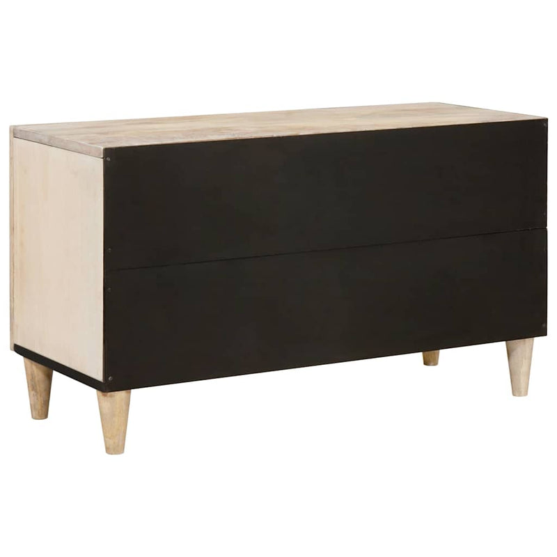 vidaXL TV szekrény polcokkal Fehér 80 x 33 x 46 cm tömör mangófa