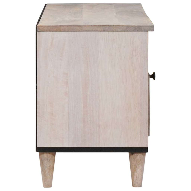 vidaXL TV szekrény fiókkal Fehér 105 x 33 x 46 cm tömör mangófa