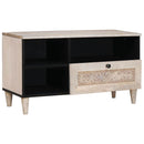 vidaXL TV szekrény Fehérre fehérített 80 x 33 x 46 cm Tömör Mangófát