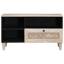 vidaXL TV szekrény Fehérre fehérített 80 x 33 x 46 cm Tömör Mangófát