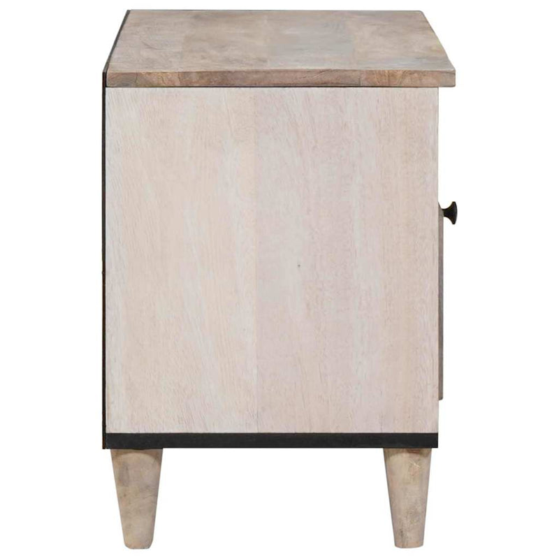 vidaXL TV szekrény fiókkal Fehér 80 x 33 x 46 cm tömör mangófa
