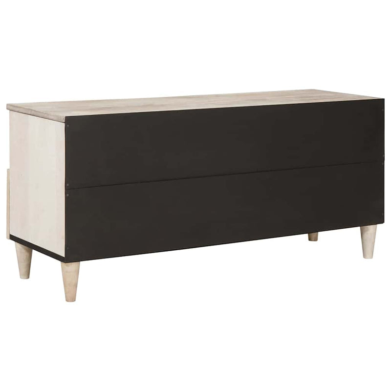 vidaXL TV szekrény fiókkal Fehér 100 x 33 x 46 cm tömör mangófa