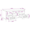 vidaXL TV szekrény Fehérre fehérített 100 x 33 x 46 cm Tömör Mangófát
