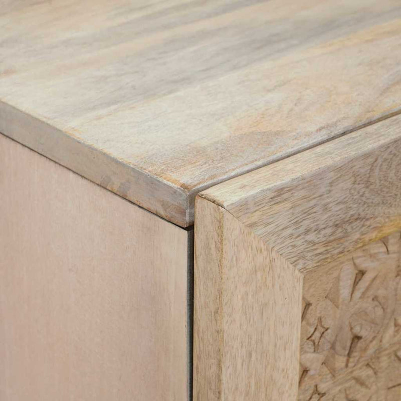 vidaXL Magasfiú polcokkal ajtóval Fehér 40 x 33 x 110 cm tömör mangófa