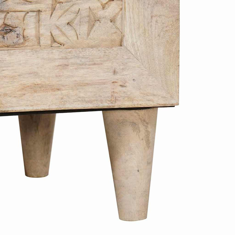 vidaXL Magasfiú polcokkal ajtóval Fehér 40 x 33 x 110 cm tömör mangófa