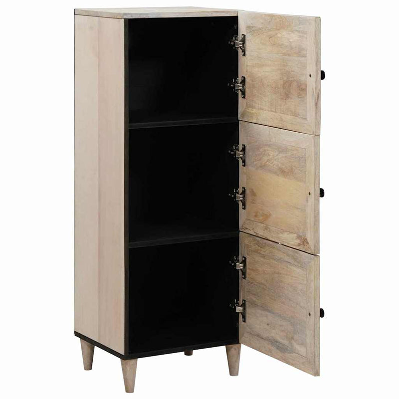 vidaXL Magasfiú polcokkal ajtóval Fehér 40 x 33 x 110 cm tömör mangófa