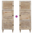 vidaXL Magasfiú polcokkal ajtóval Fehér 40 x 33 x 110 cm tömör mangófa