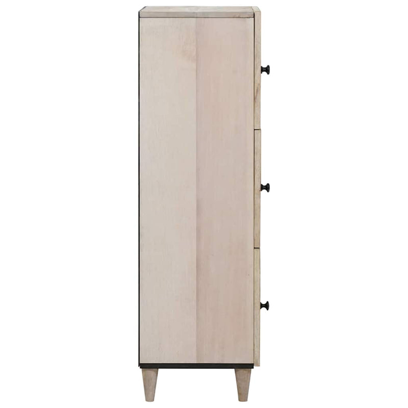 vidaXL Magasfiú polcokkal ajtóval Fehér 40 x 33 x 110 cm tömör mangófa