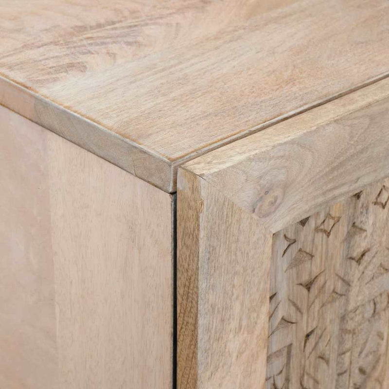 vidaXL Magasfiú fiókkal polcokkal Fehér 60 x 33 x 100 cm tömör mangófa