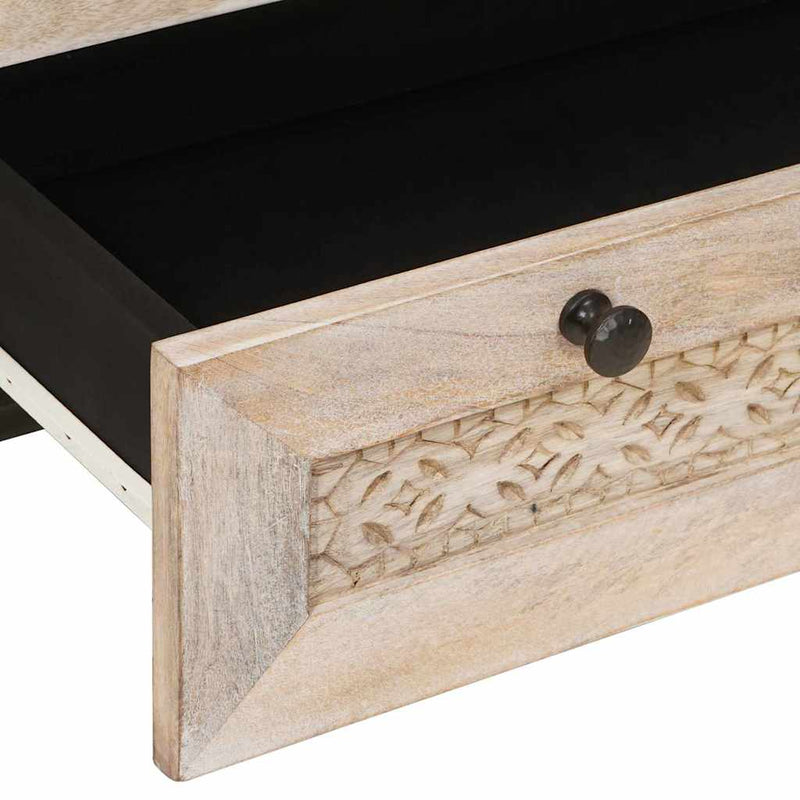 vidaXL Magasfiú fiókkal polcokkal Fehér 60 x 33 x 100 cm tömör mangófa