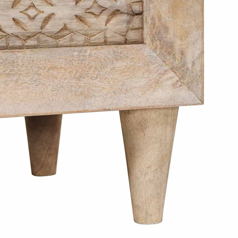 vidaXL Magasfiú fiókkal polcokkal Fehér 60 x 33 x 100 cm tömör mangófa