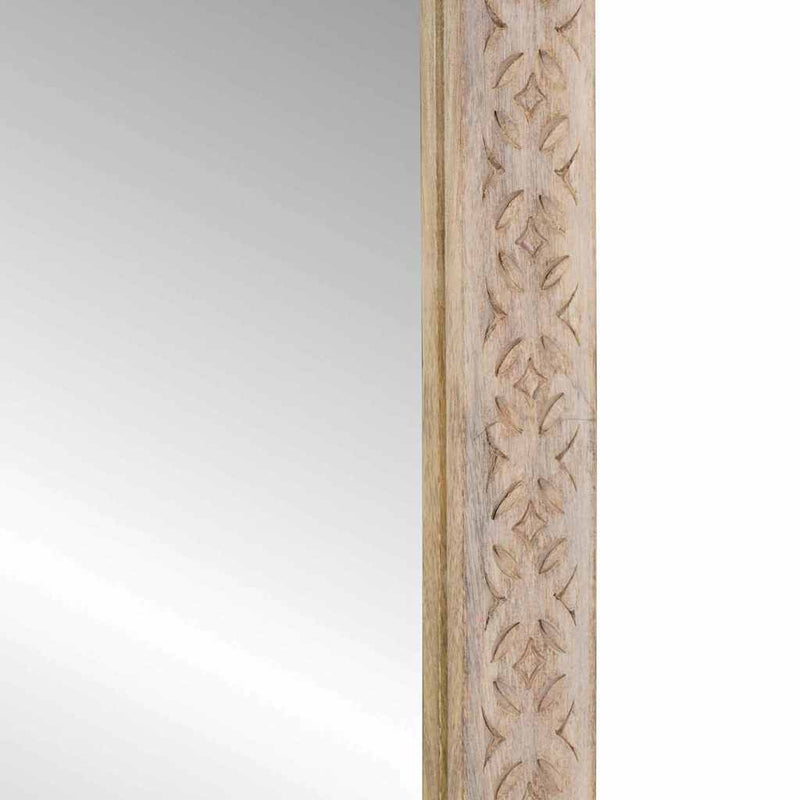 vidaXL Tükör tükörrel Fehér 57 x 70 x 3 cm tömör mangófa