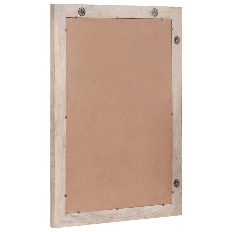 vidaXL Tükör tükörrel Fehér 57 x 70 x 3 cm tömör mangófa