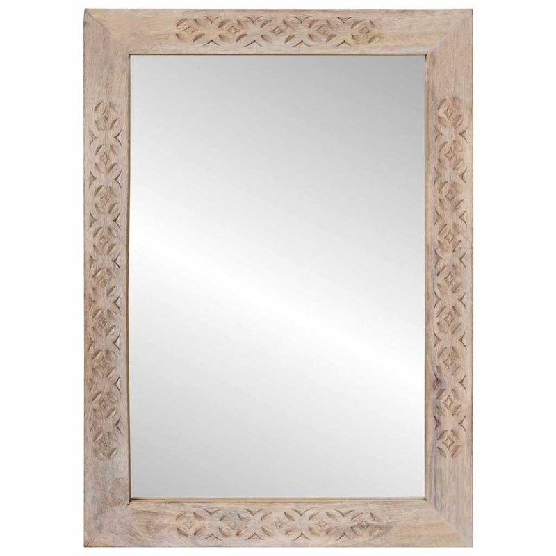 vidaXL Tükör tükörrel Fehér 57 x 70 x 3 cm tömör mangófa