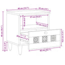 vidaXL Éjjeliszekrény 2 pcs Barna 40 x 33 x 46 cm Tömör Mangófát
