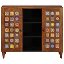 vidaXL Széf polcokkal tárolóval Dió 90 x 33,5 x 75 cm Tömör Mangófát