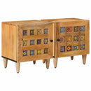 vidaXL Éjjeliszekrény 2 pcs Természetes 40 x 33 x 46 cm Tömör Mangófát