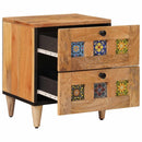 vidaXL Éjjeliszekrény 2 pcs Természetes 40 x 33 x 46 cm Tömör Mangófát